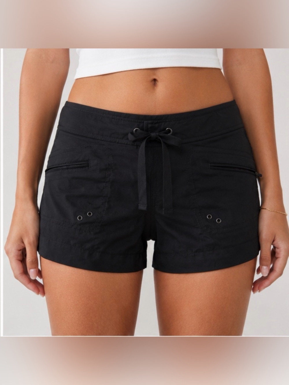 Athleta Black Board Shorts Women’s Size 4 
Swim Surf Athletic Drawstring